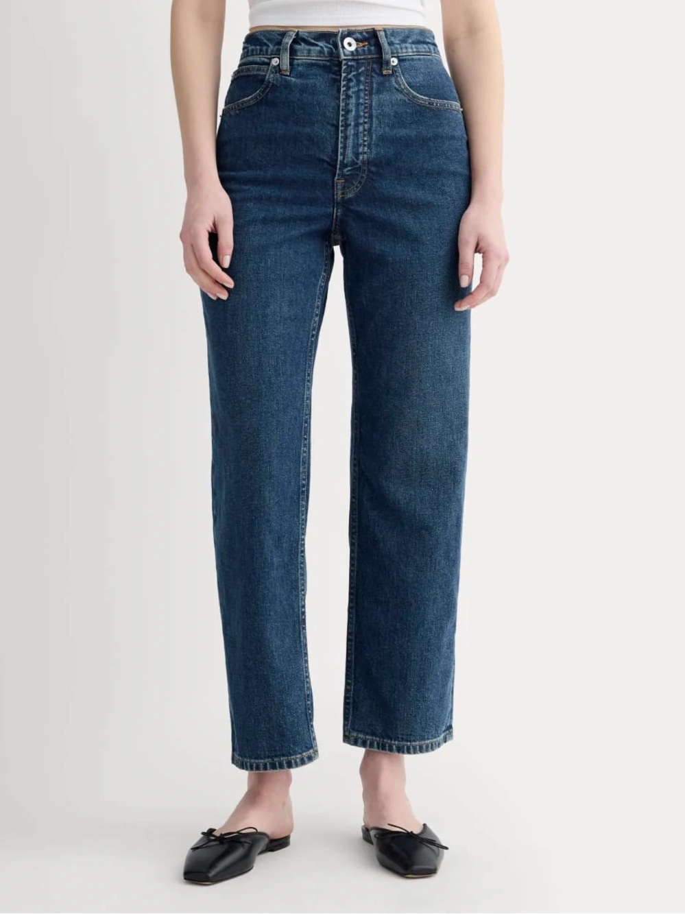 Everlane the way high Jean 2.0 Straight Leg Dark Blue Denim size 25 women’s